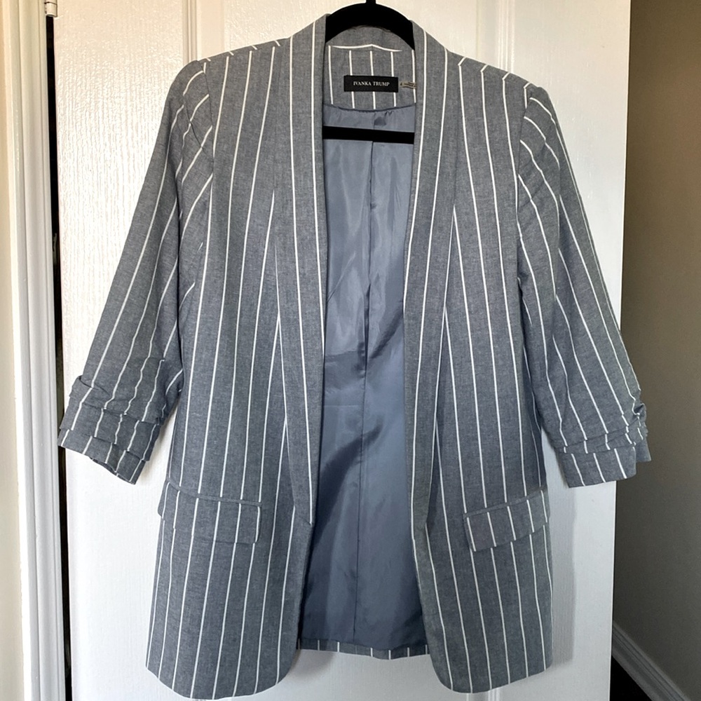 Open front cotton boyfriend blazer